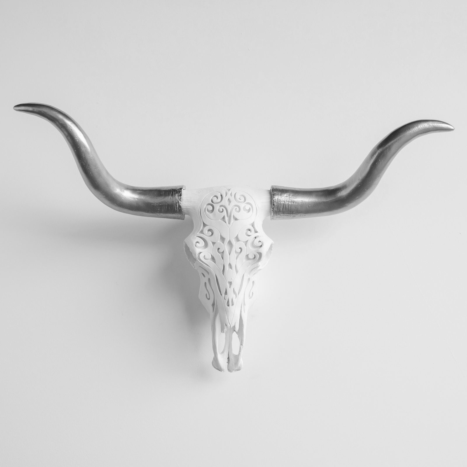 Faux Carved Texas Longhorn Skull
