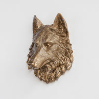 Faux Mini Wolf Head Sculpture