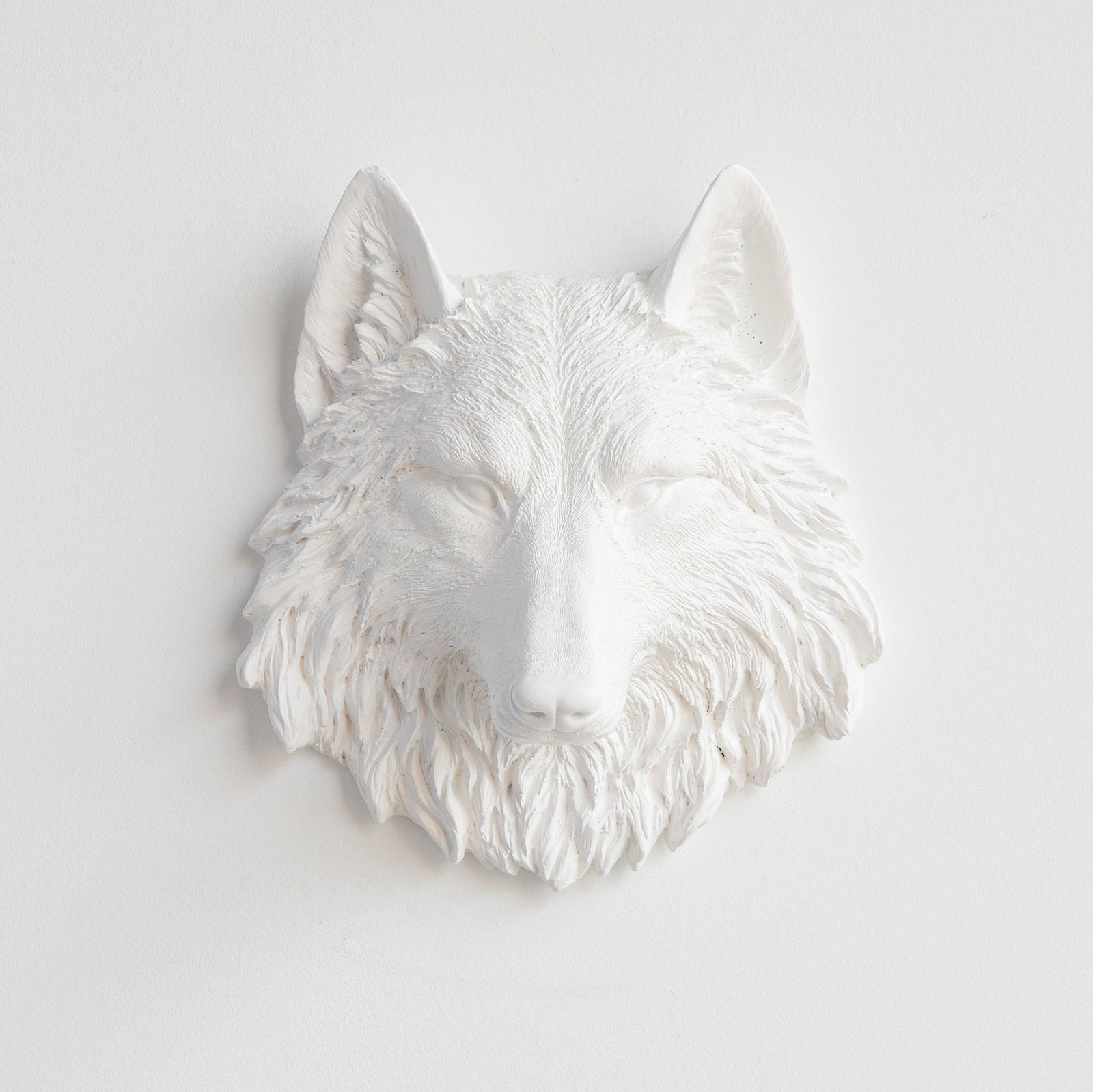 Faux Mini Wolf Head Sculpture