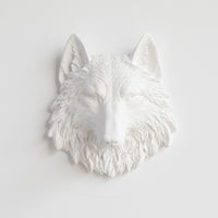 Faux Mini Wolf Head Sculpture