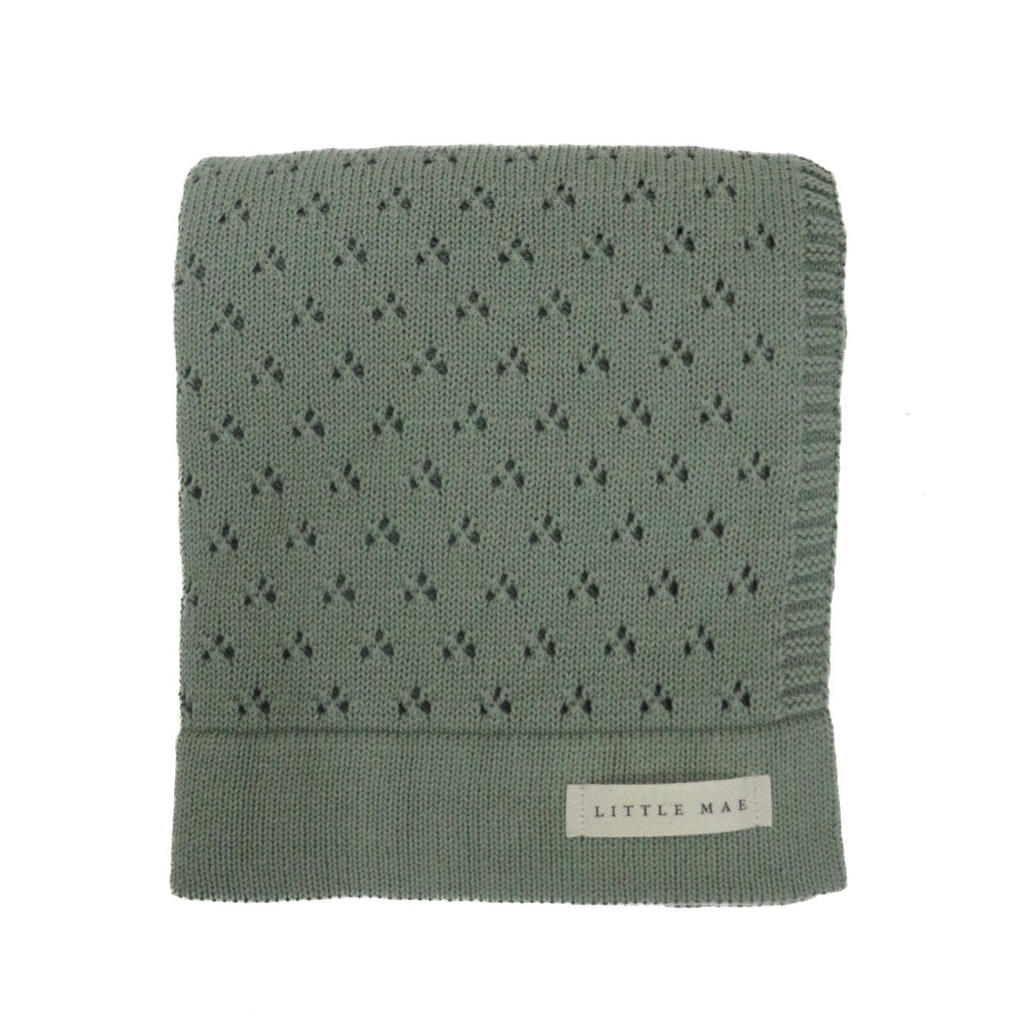 Mint Pointelle Knit Blanket