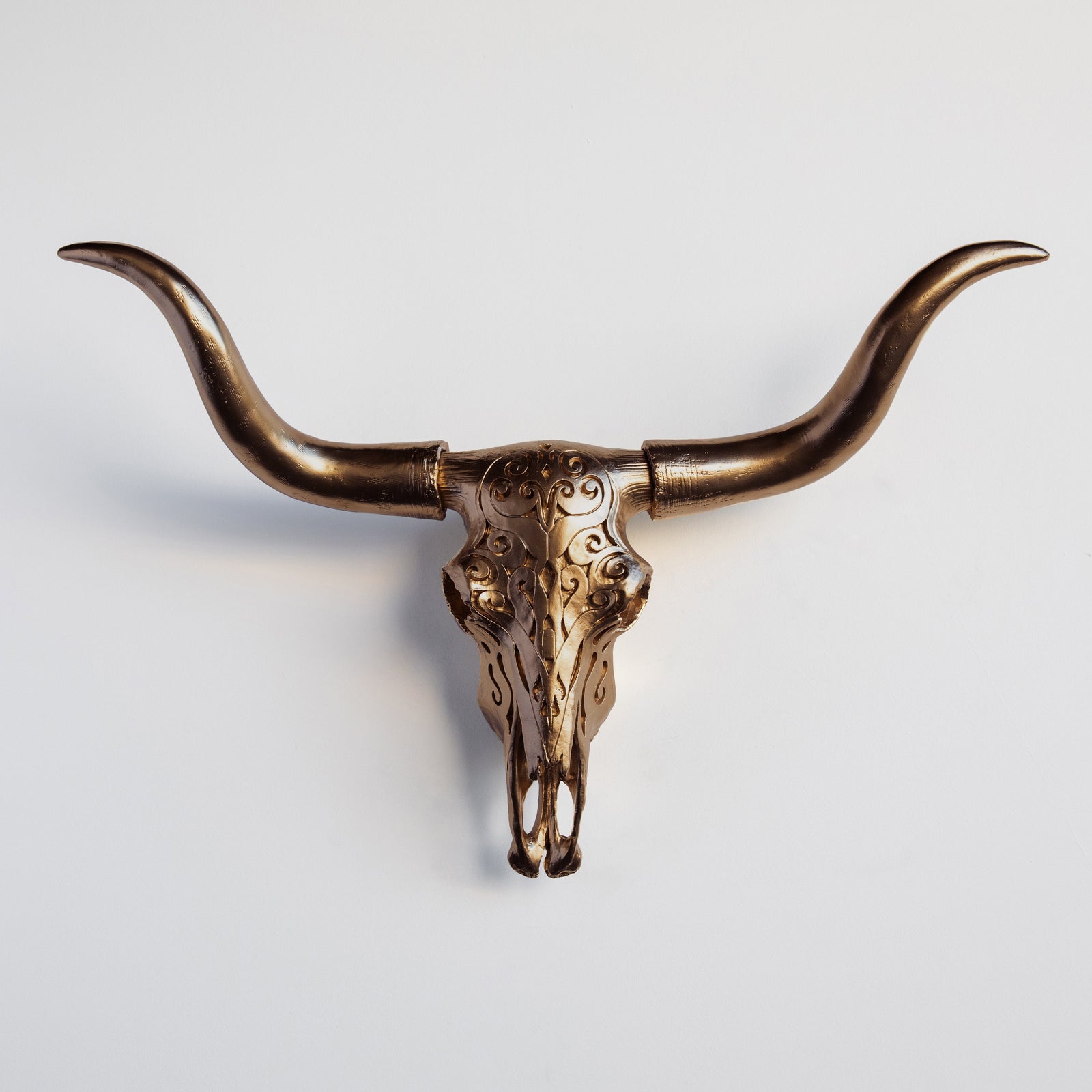 Faux Carved Texas Longhorn Skull