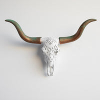 Faux Carved Texas Longhorn Skull