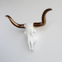 Faux Carved Texas Longhorn Skull