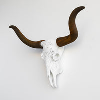 Faux Carved Texas Longhorn Skull