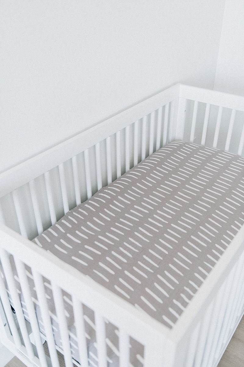 Grey Dash Crib Sheet