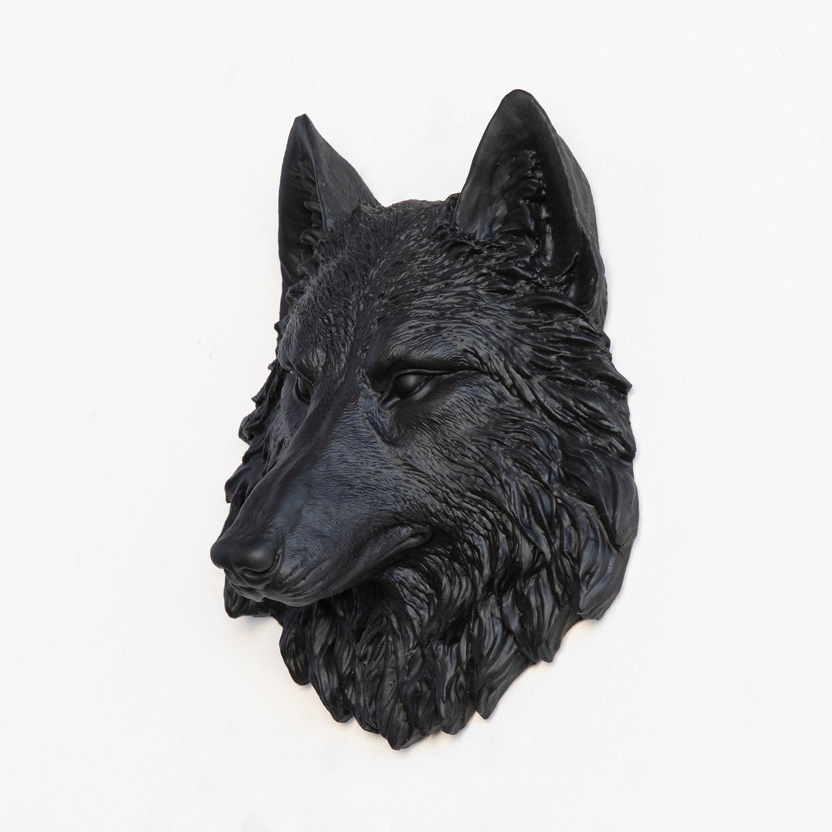 Faux Mini Wolf Head Sculpture