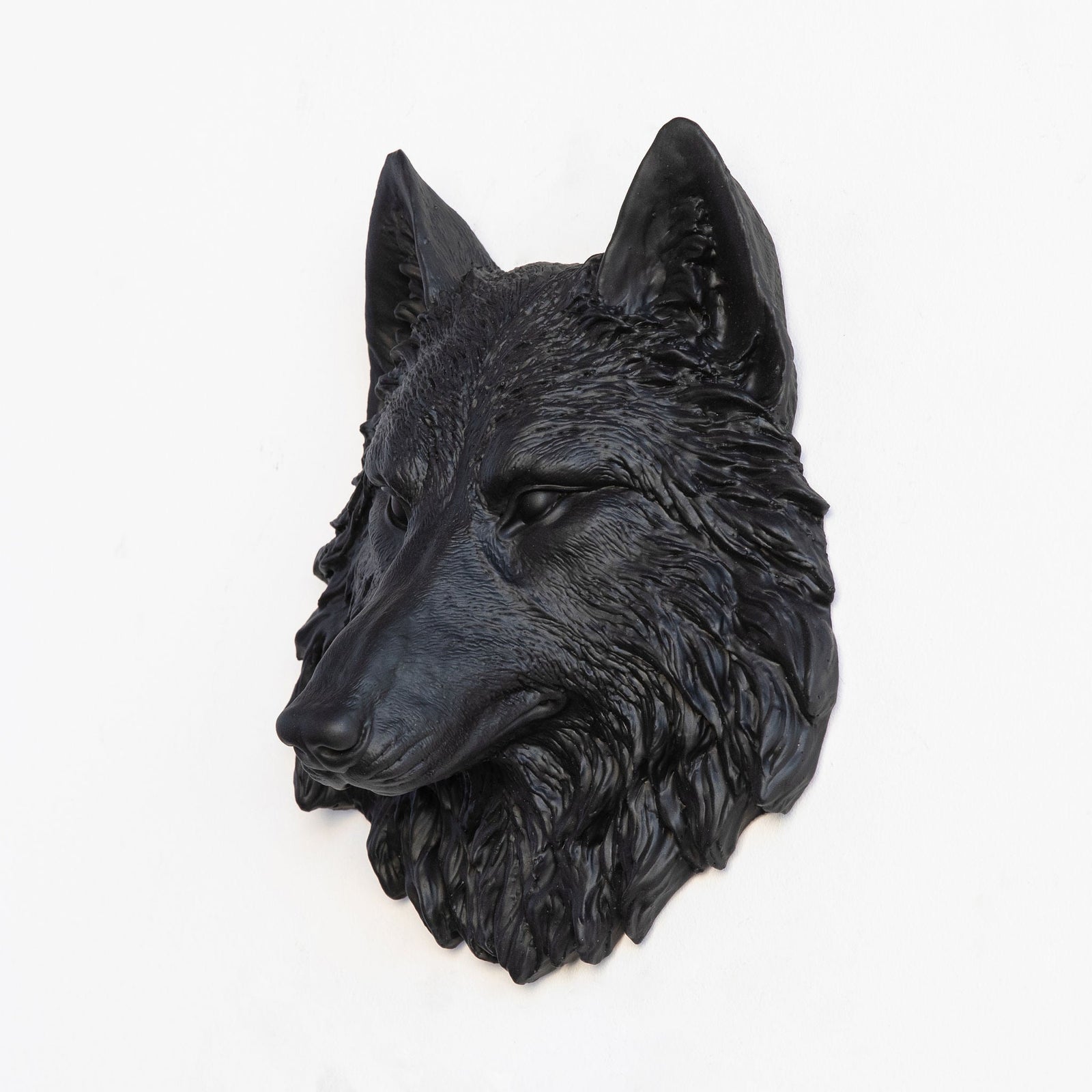 Faux Mini Wolf Head Sculpture