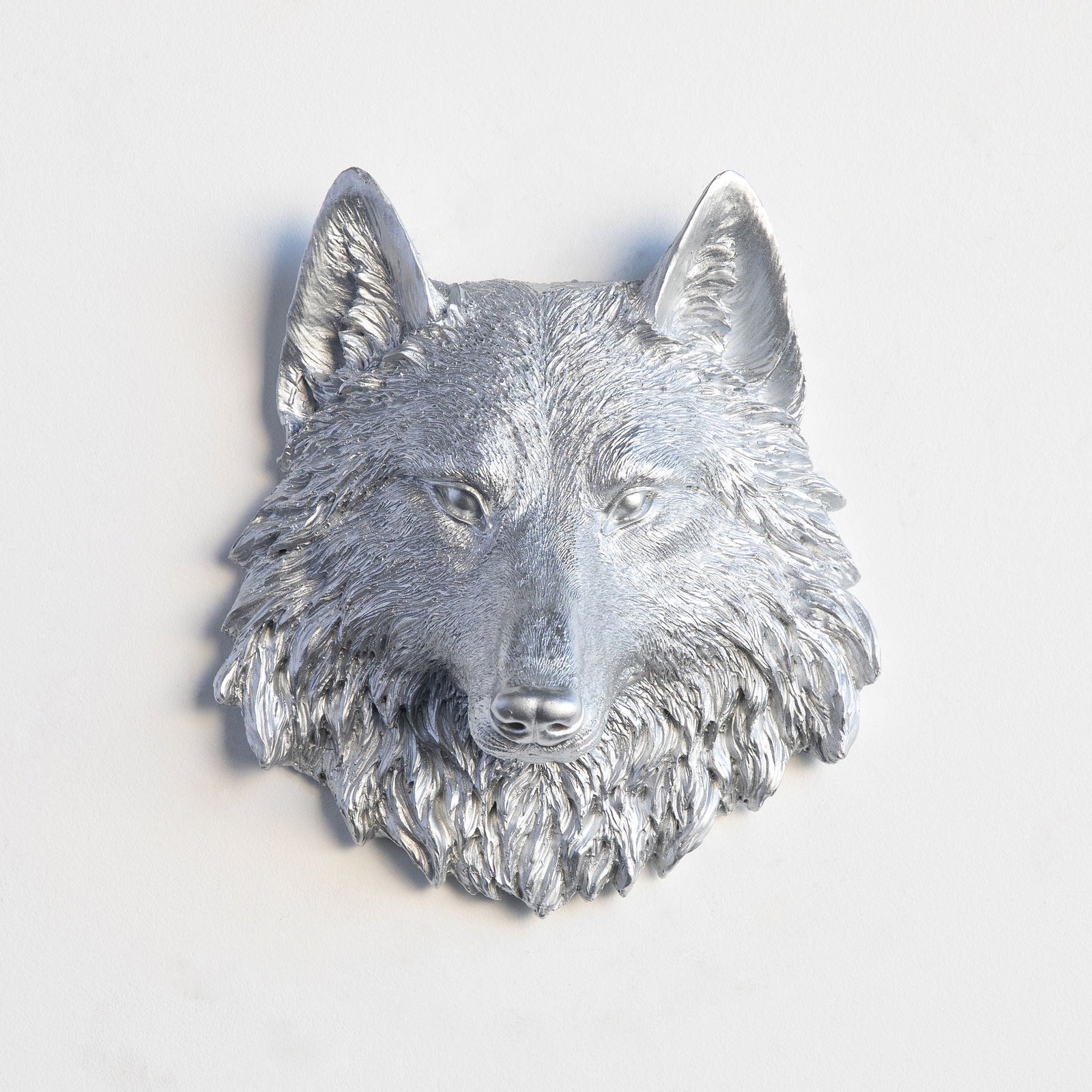 Faux Mini Wolf Head Sculpture