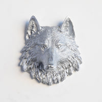 Faux Mini Wolf Head Sculpture