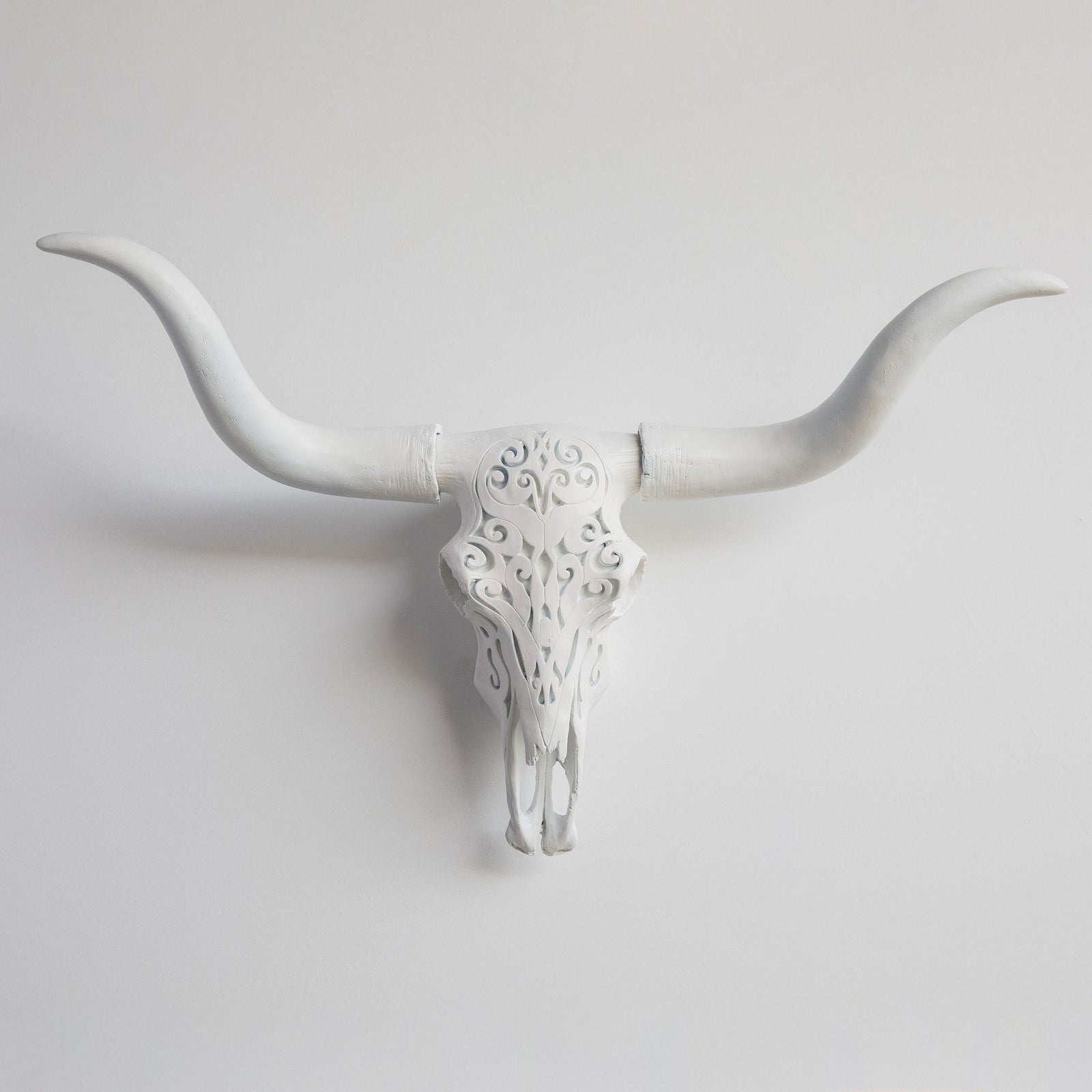 Faux Carved Texas Longhorn Skull