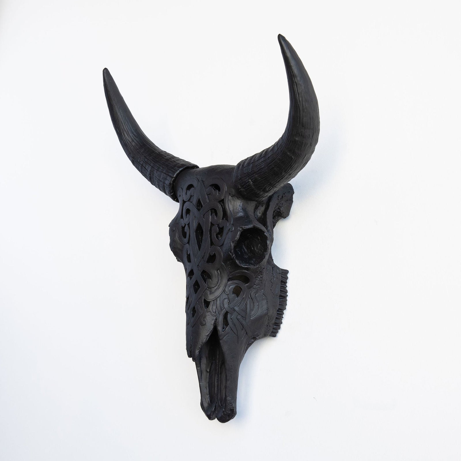 Faux Carved Cow Skull Wall Hanging