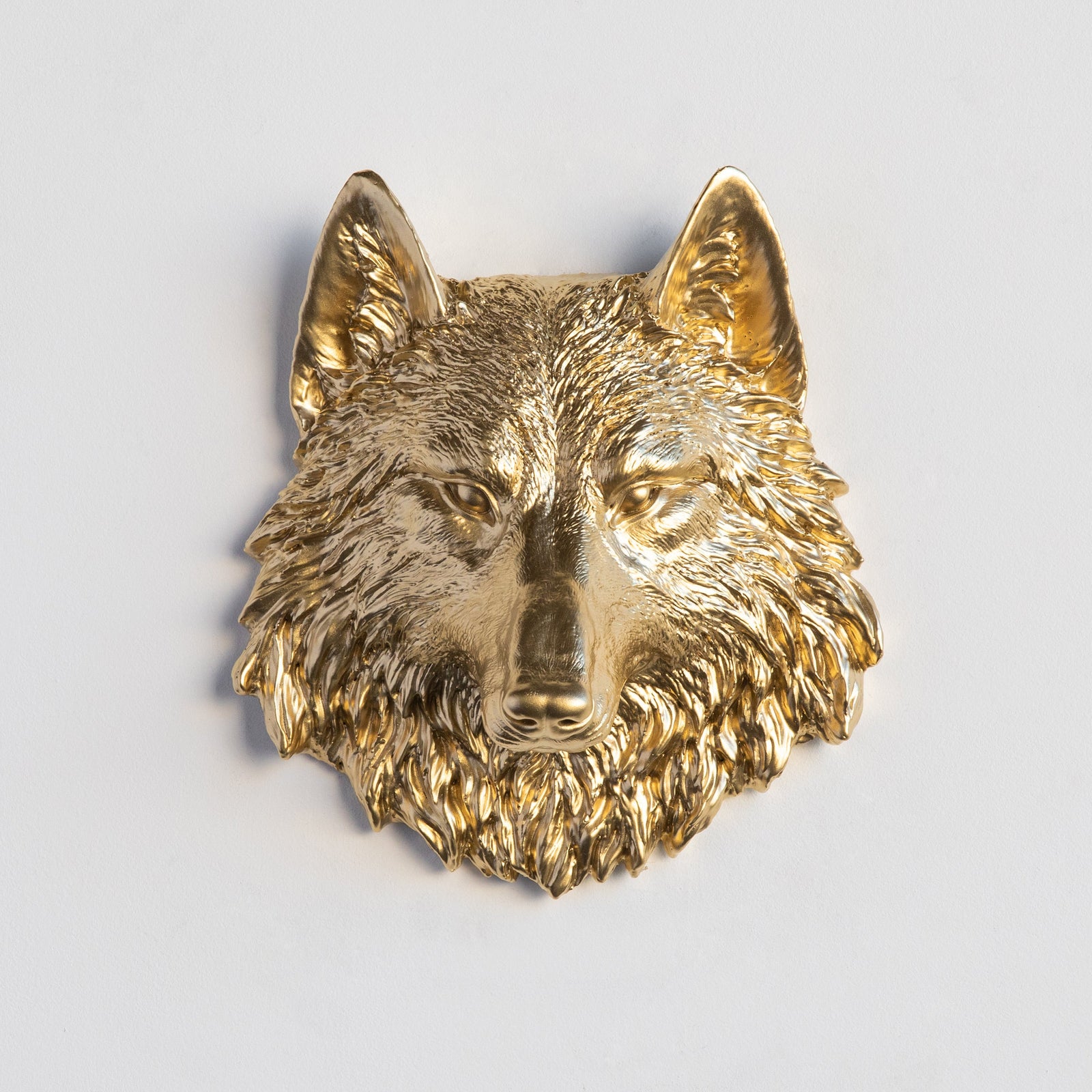Faux Mini Wolf Head Sculpture