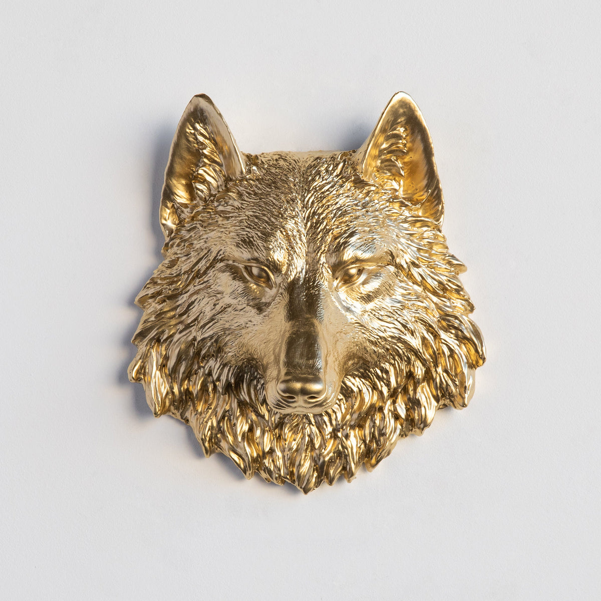 Faux Mini Wolf Head Sculpture