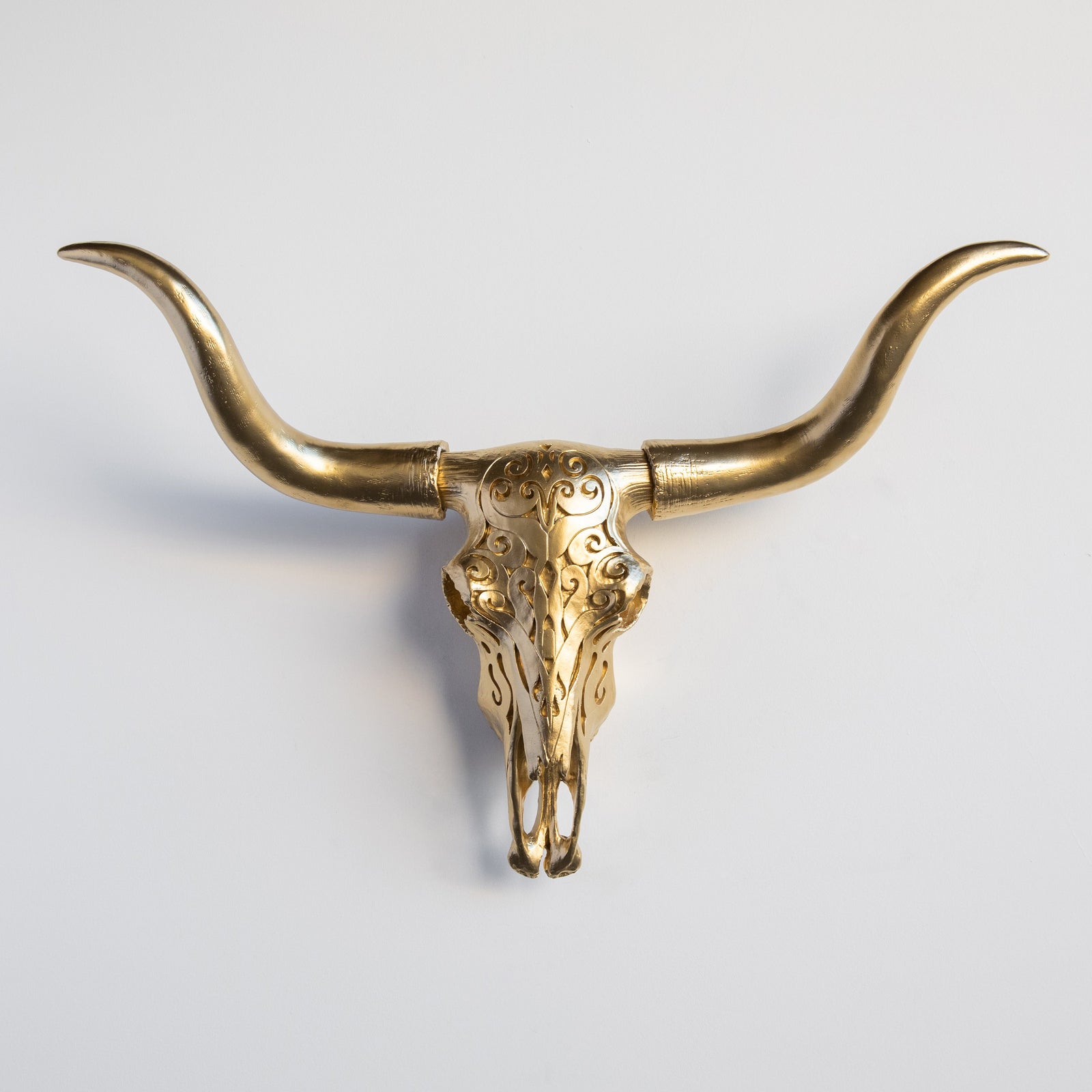 Faux Carved Texas Longhorn Skull