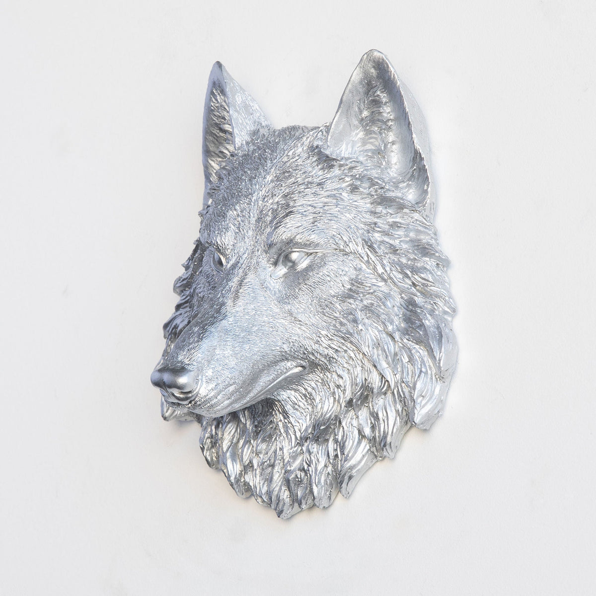 Faux Mini Wolf Head Sculpture