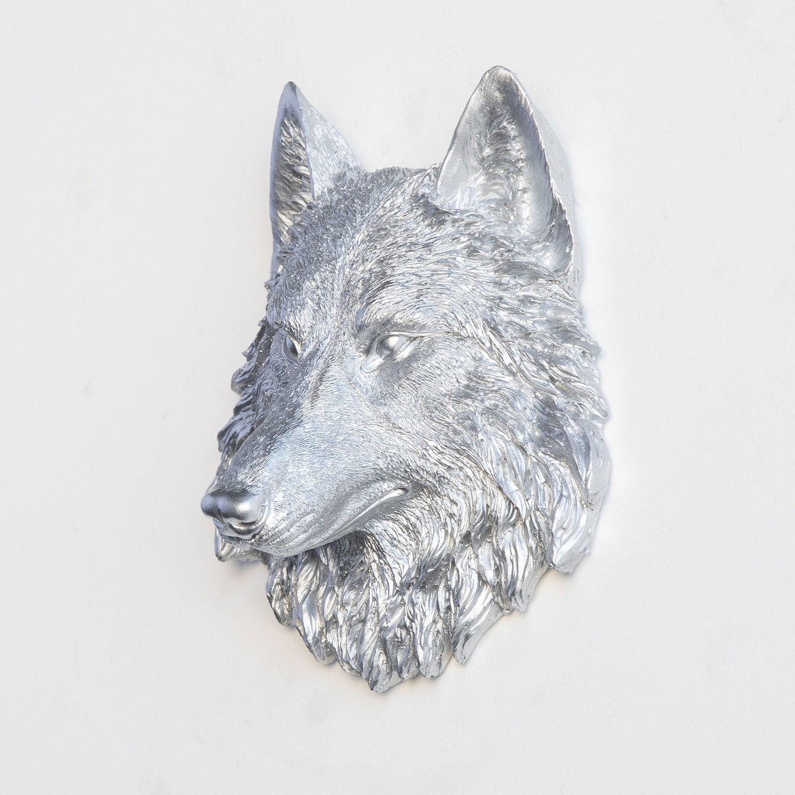 Faux Mini Wolf Head Sculpture