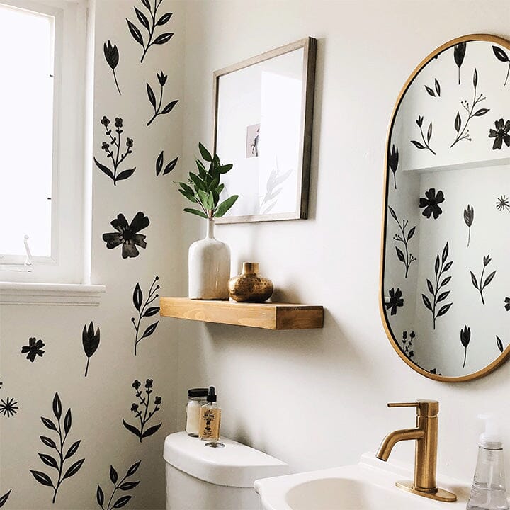 Inked Floral Wall Decals