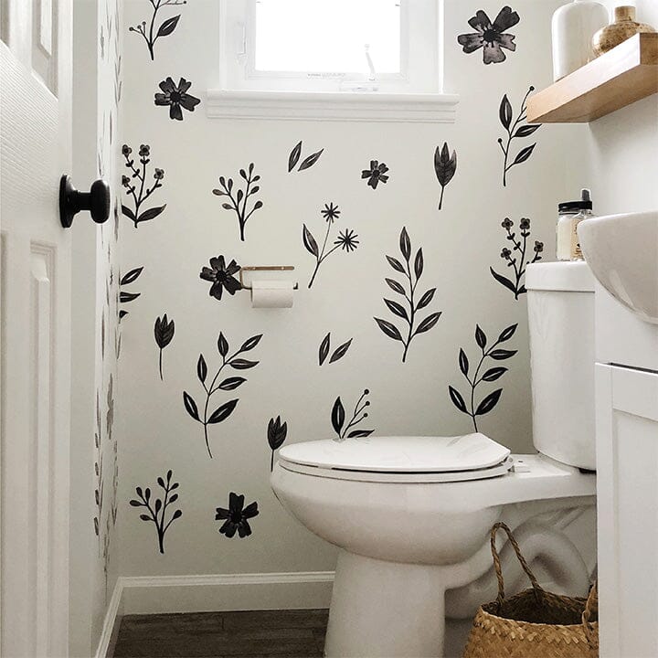 Inked Floral Wall Decals