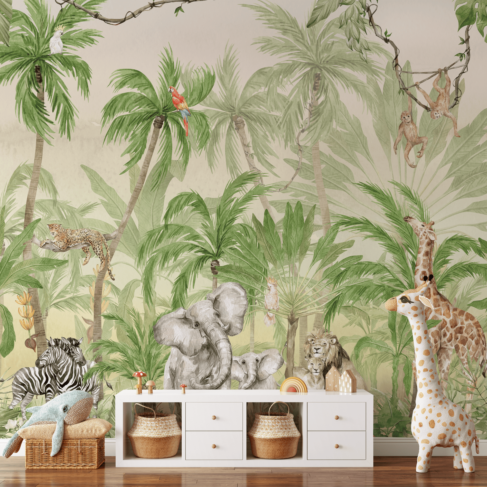 Jungle Animals Wallpaper Mural
