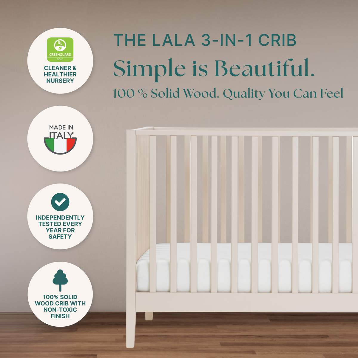 Lala 3-in-1 Convertible Crib