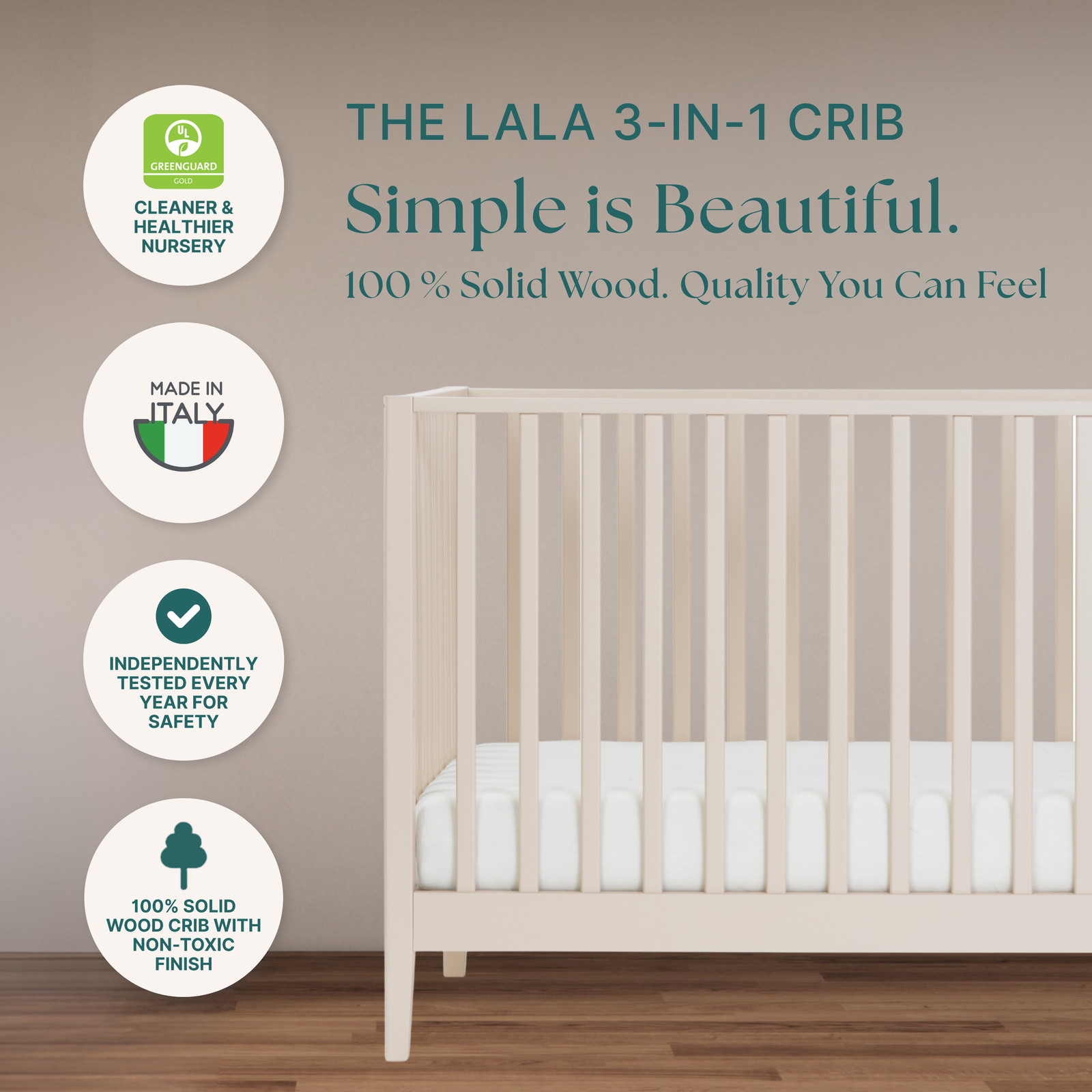 Lala 3-in-1 Convertible Crib