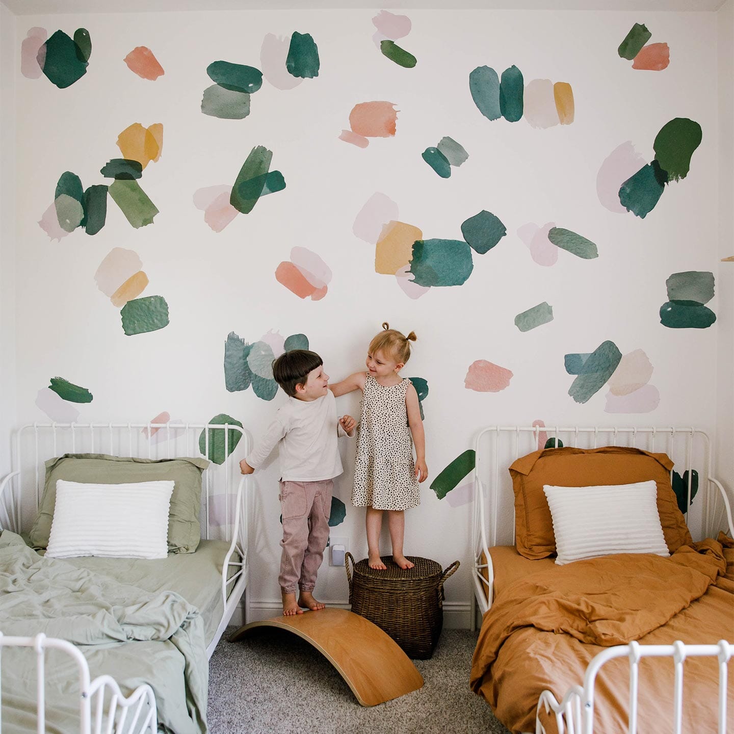 Large Emerald Brushstroke Wall Decals