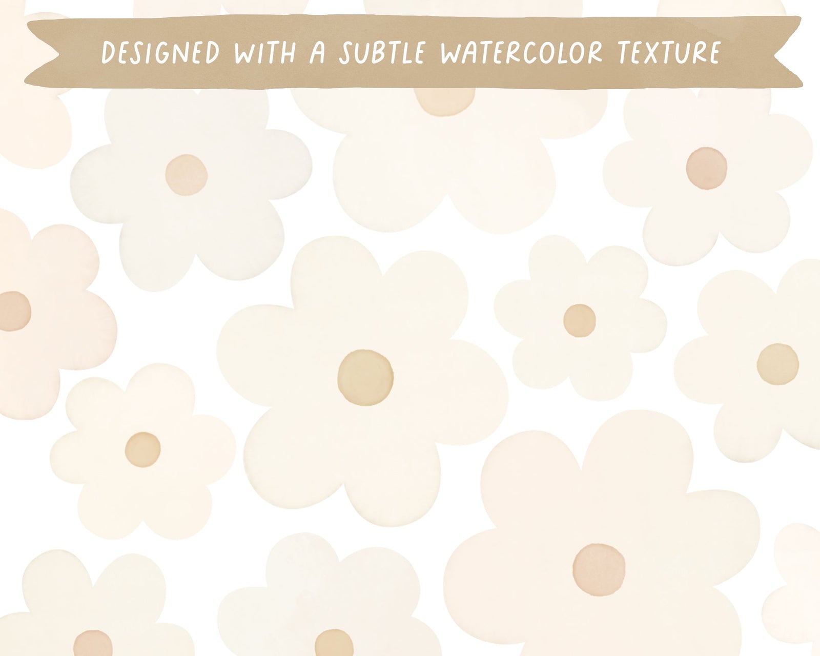 light neutral daisies floral wall decals
