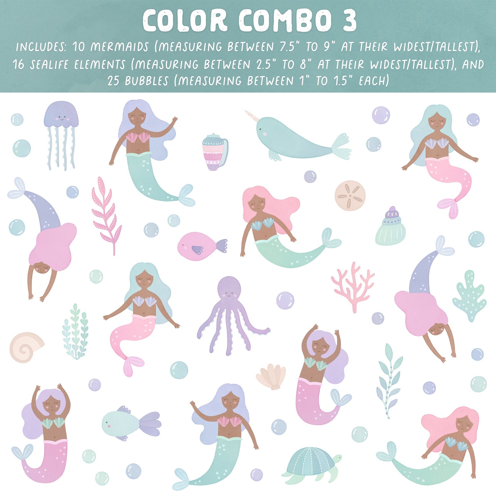 Mermaid Magic Fabric Wall Decals