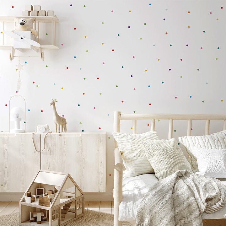 Mini Rainbow Confetti Dots Wall Decal Set