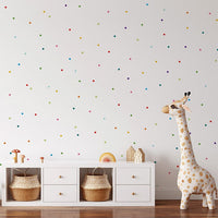 Mini Rainbow Confetti Dots Wall Decal Set