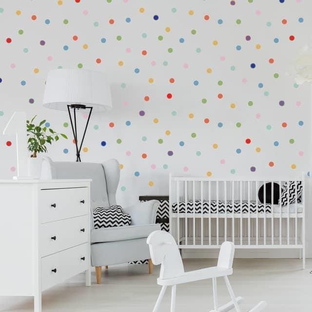 Mini Rainbow Confetti Dots Wall Decal Set