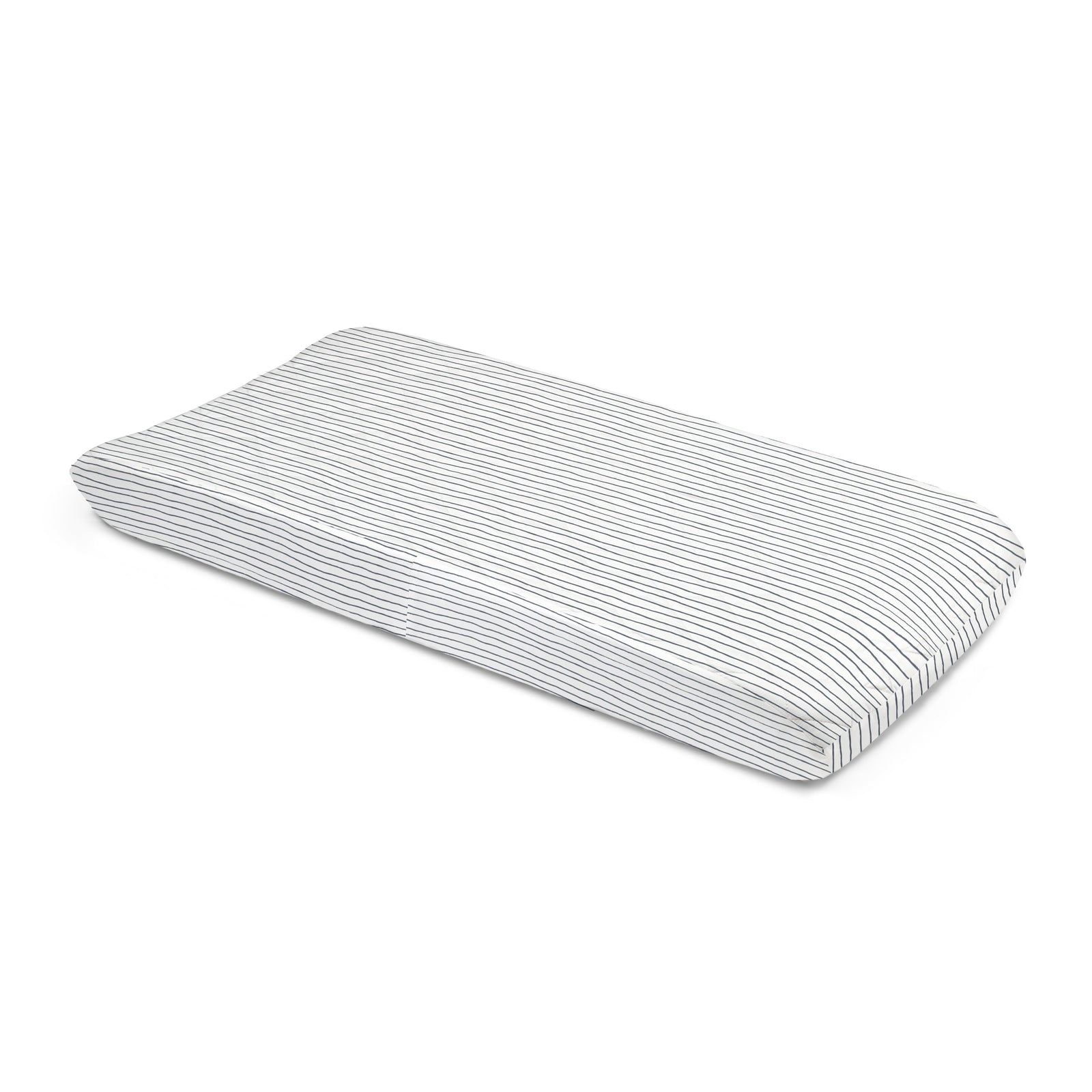 Navy Stripes Organic Changing Pad Cover