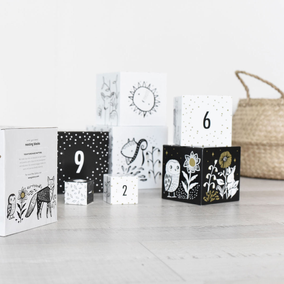 Woodland Numbers Nesting Blocks