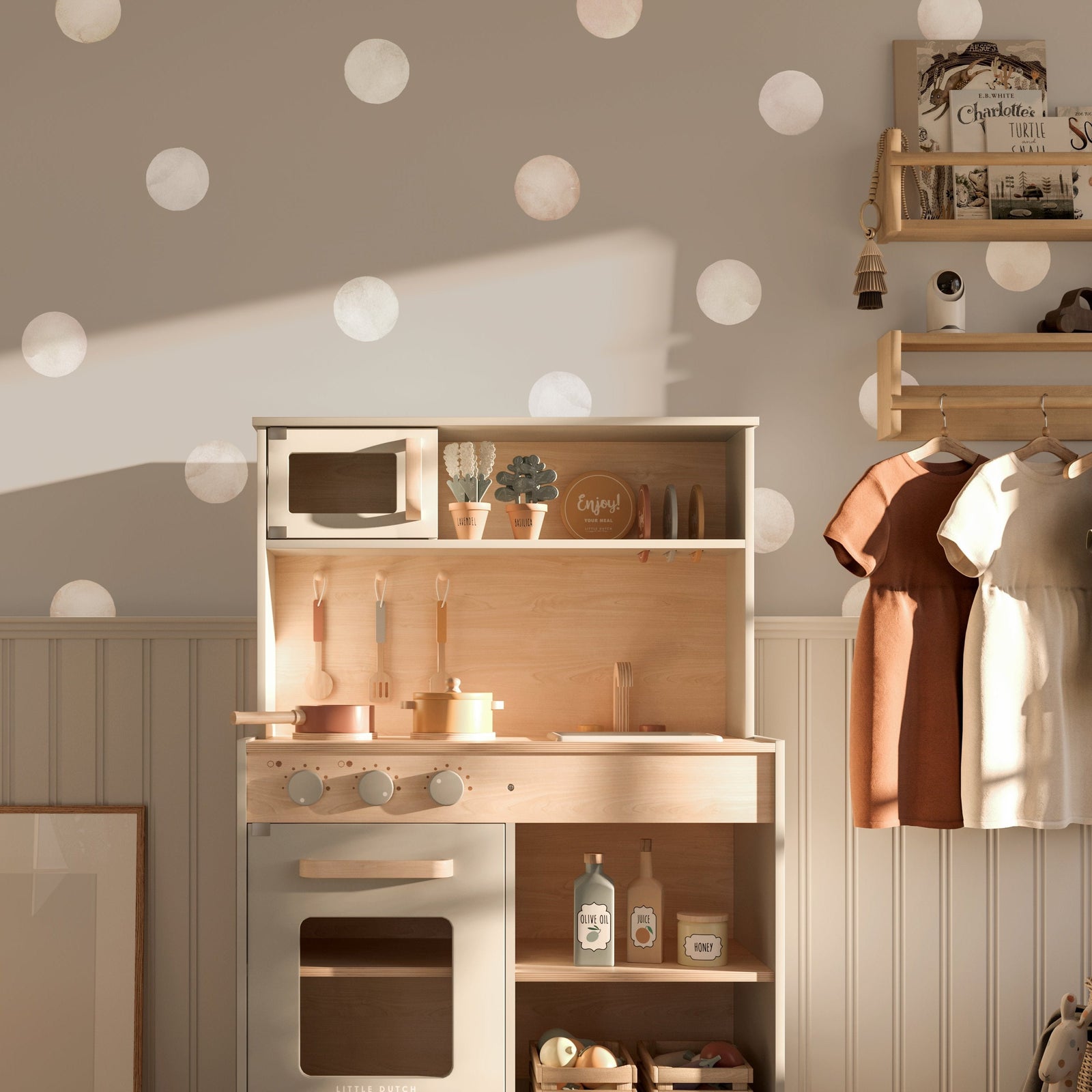 Light Watercolor Dot Wall Decals meant for Gray Walls