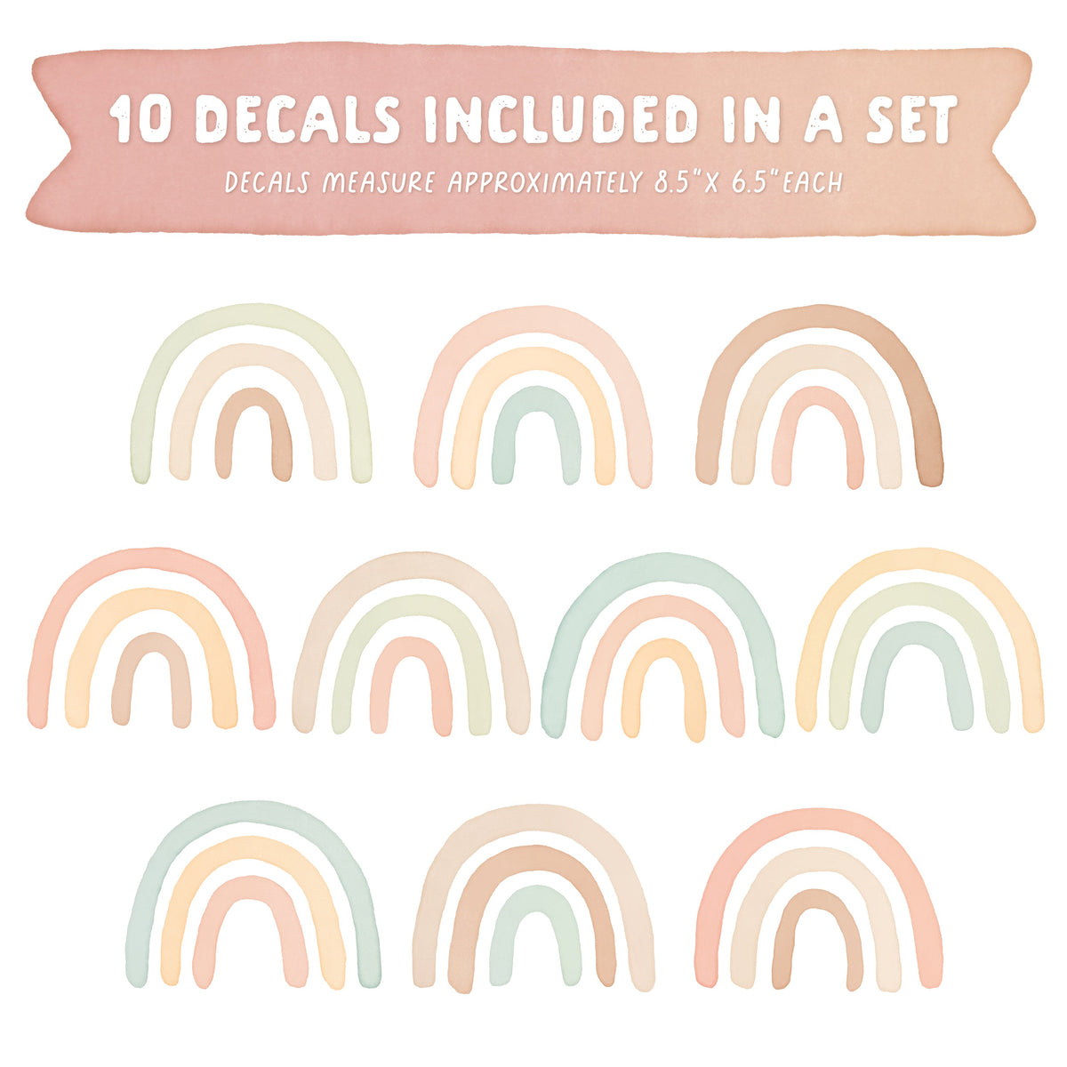Pastel Rainbow Fabric Wall Decals
