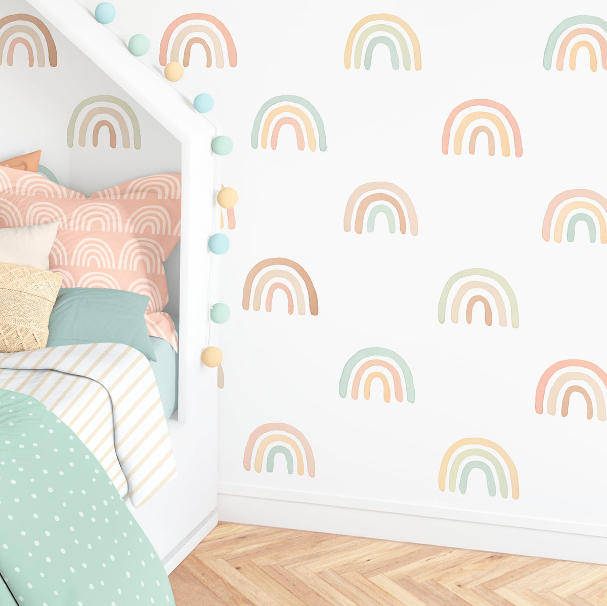 Pastel Rainbow Fabric Wall Decals