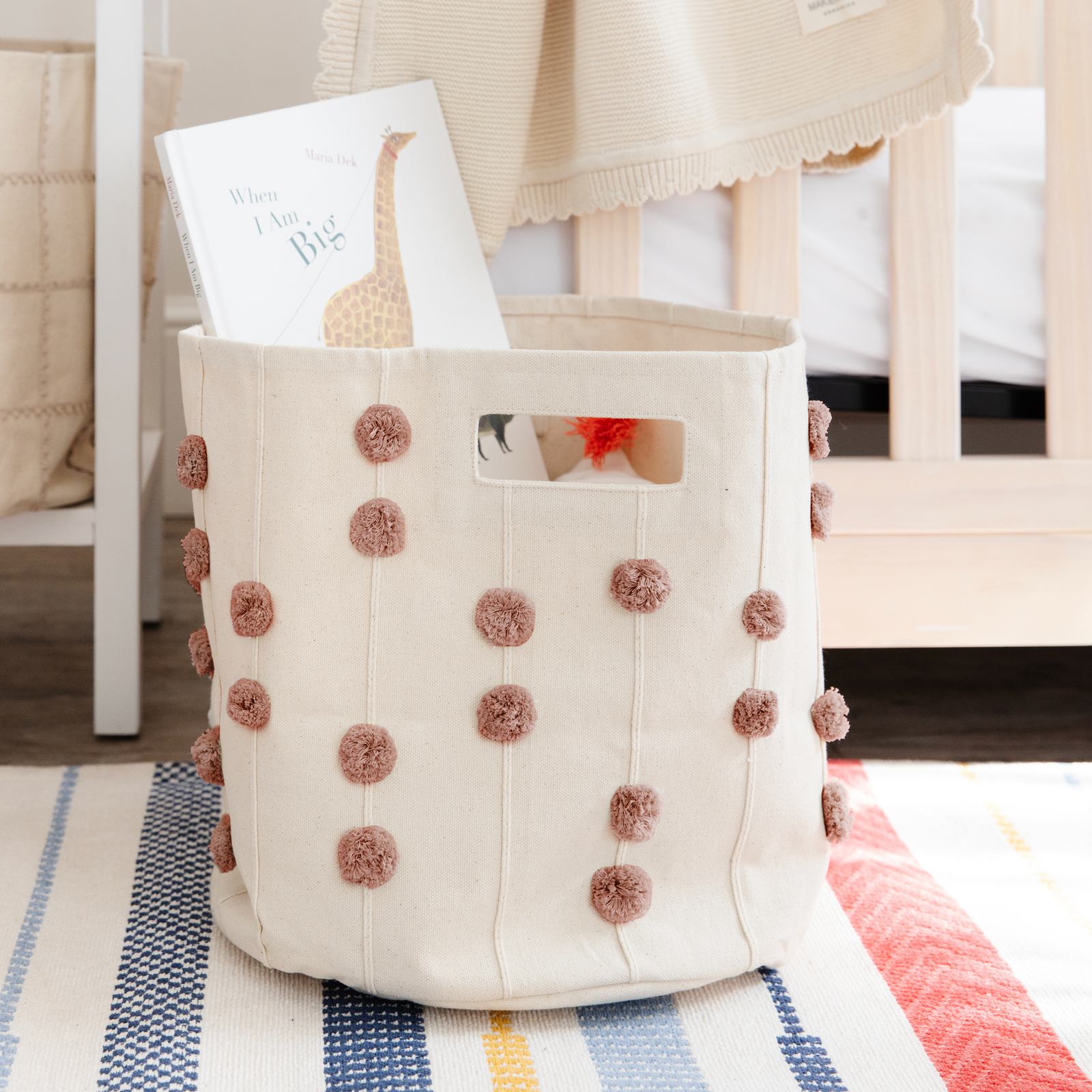 Pompom Storage Basket - Pecan