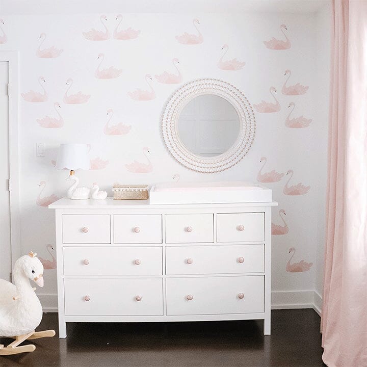 Pink Swan Wall Decals