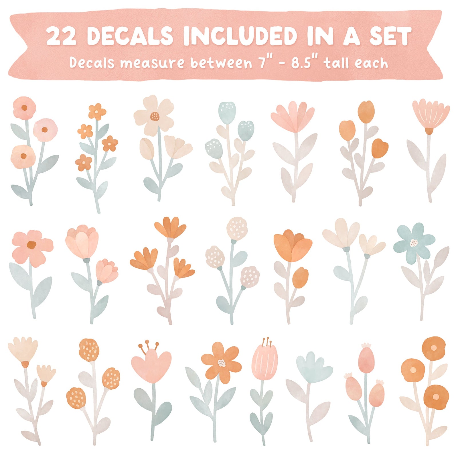 Wildflower Floral Fabric Wall Decals