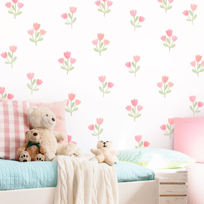 Blushing Blooms Fabric Wall Decal Set