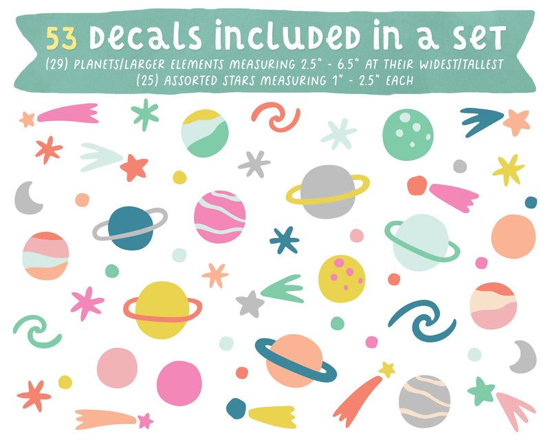 Pretty Planets Fabric Wall Decal Set