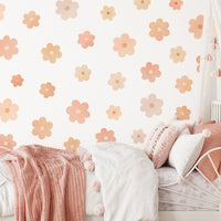 watercolor printed daisies flower wall decals