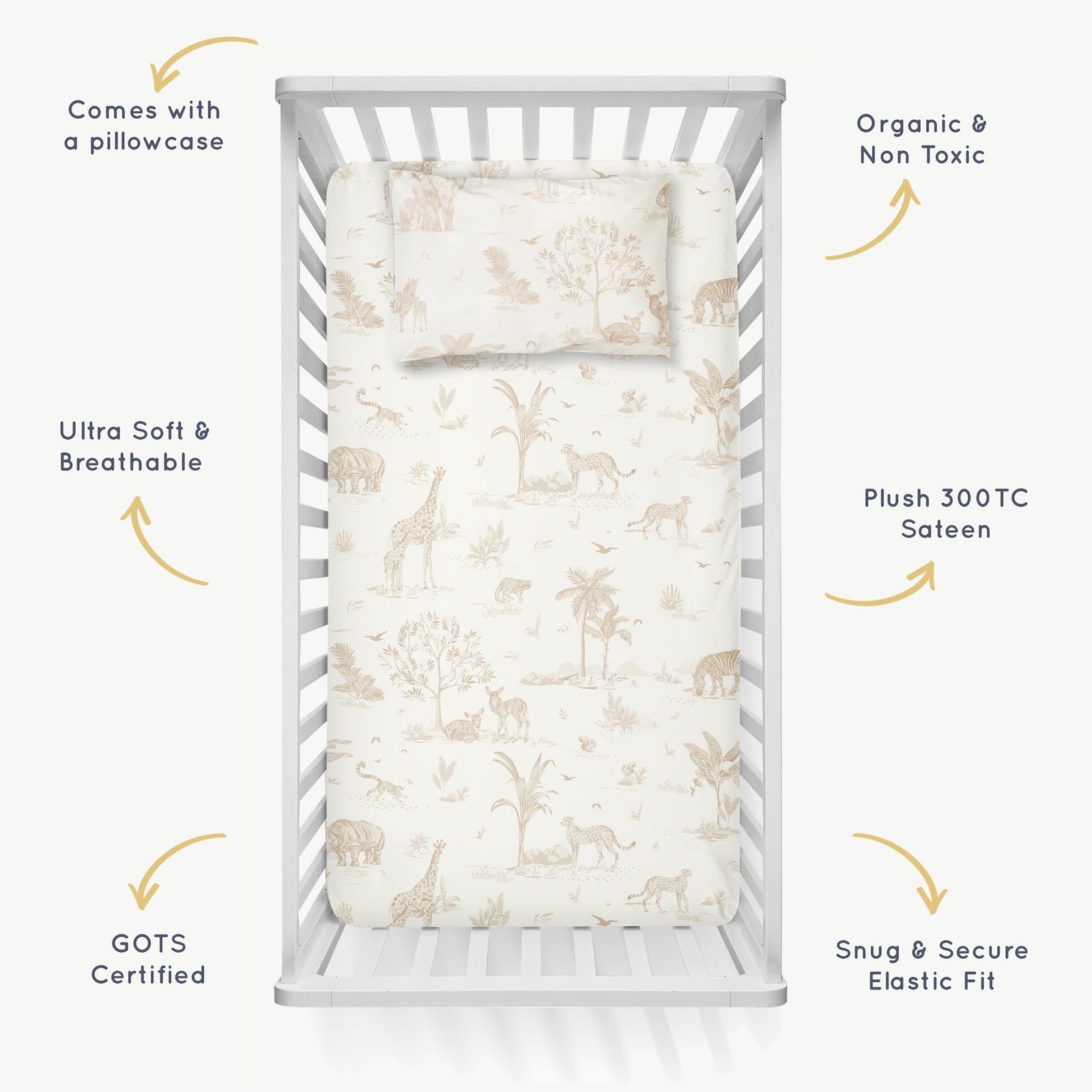 Safari Organic Crib Sheet