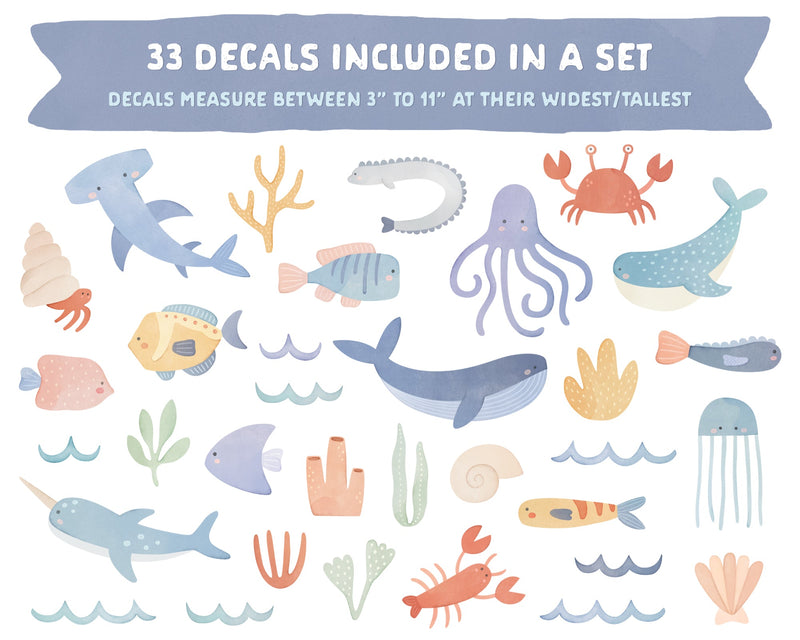 Underwater Friends Fabric Wall Decal Set