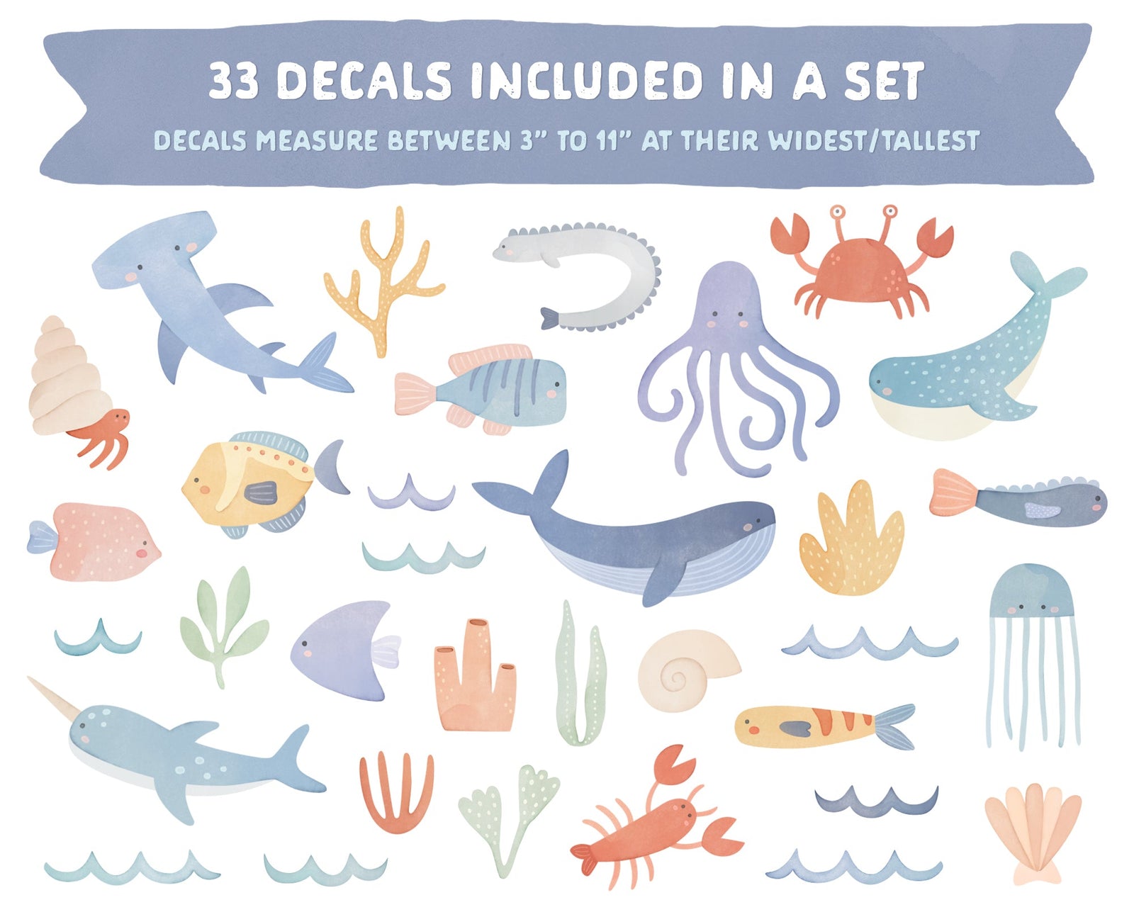 Underwater Friends Fabric Wall Decals