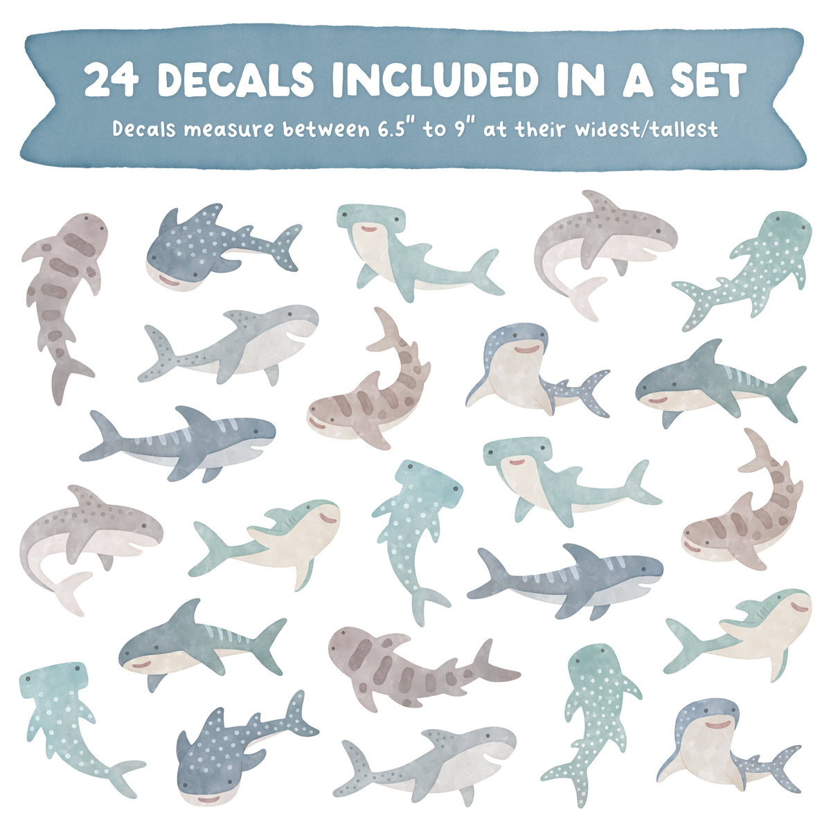 Shark Attack Fabric Wall Decals