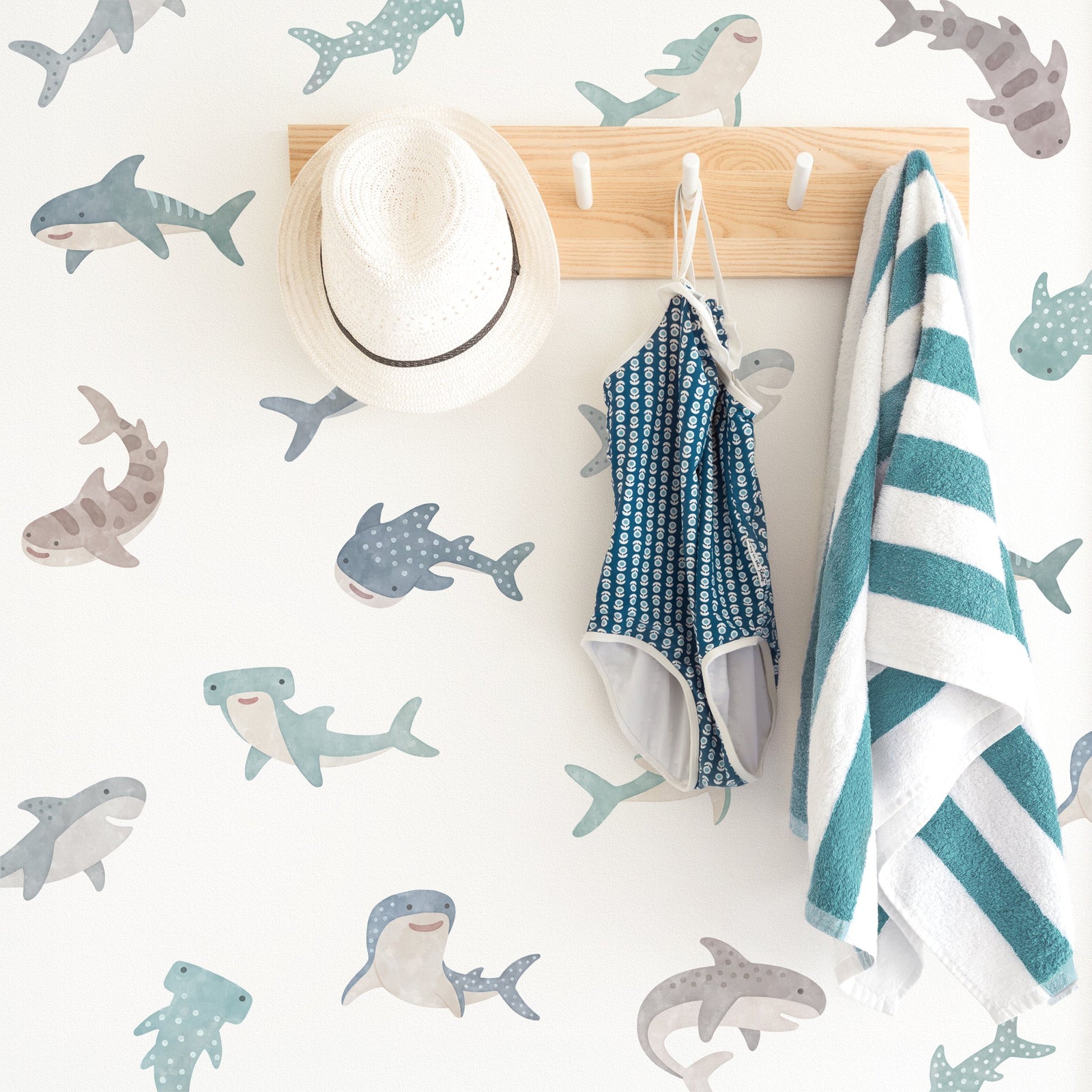 Shark Attack Fabric Wall Decals