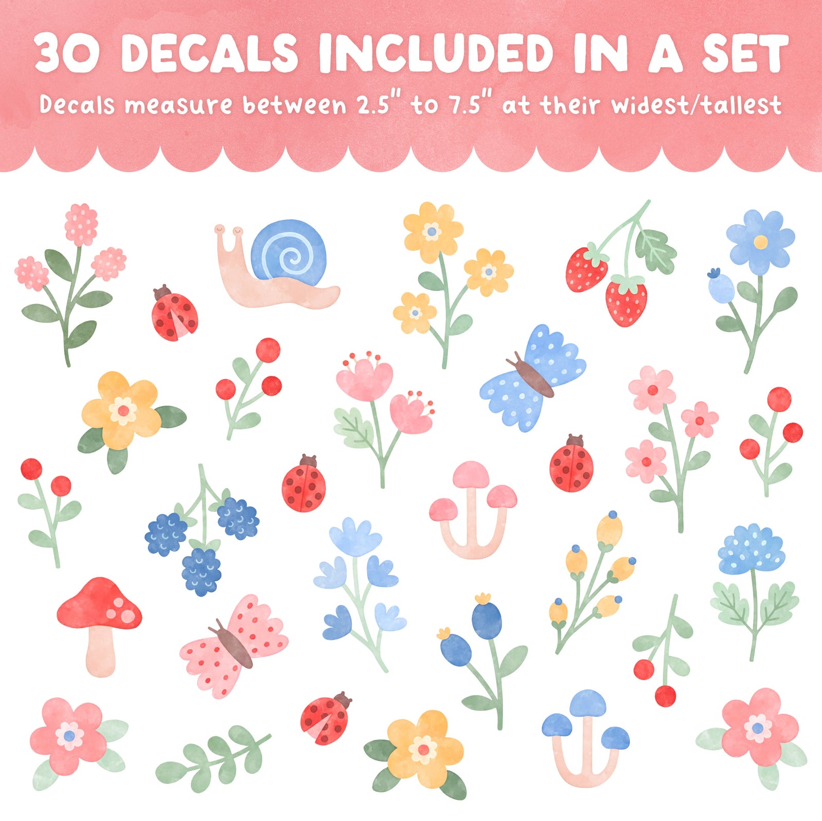 Summer Garden Fabric Wall Decals