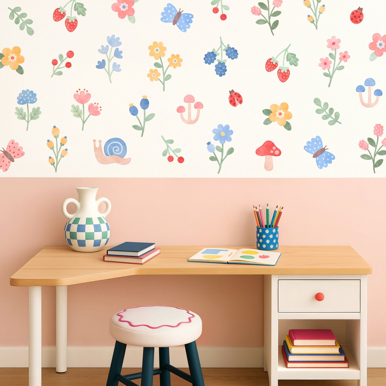 Summer Garden Fabric Wall Decals